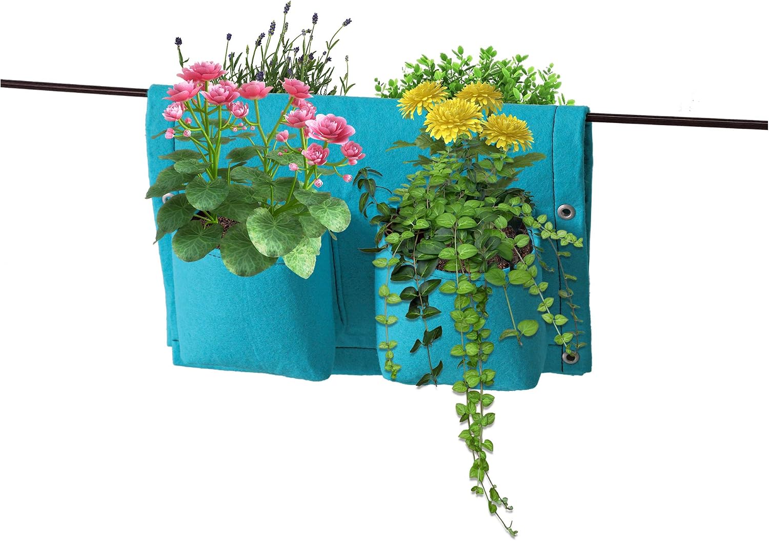 VegTrug Balcony Rail Felt Planter 4 Pocket