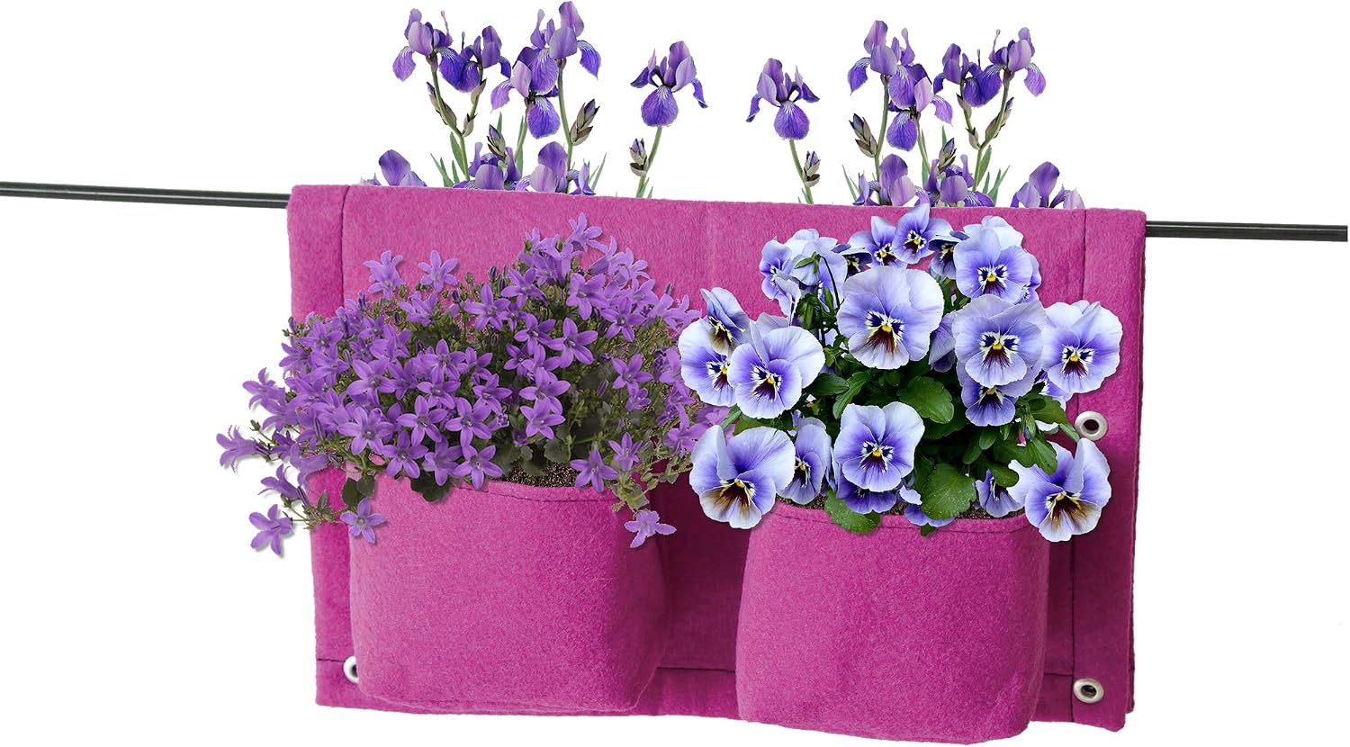 VegTrug Balcony Rail Felt Planter 4 Pocket