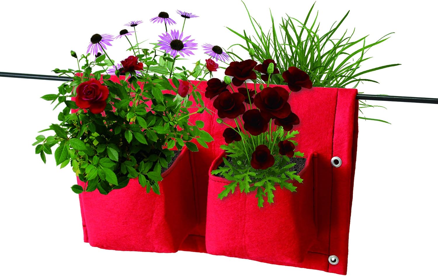 VegTrug Balcony Rail Felt Planter 4 Pocket