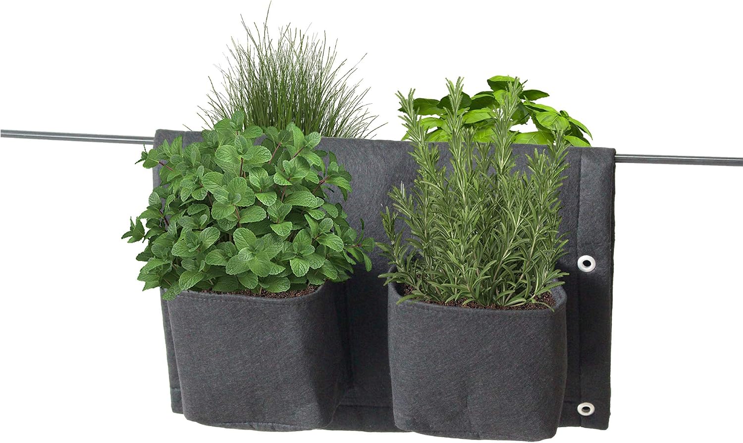 VegTrug Balcony Rail Felt Planter 4 Pocket