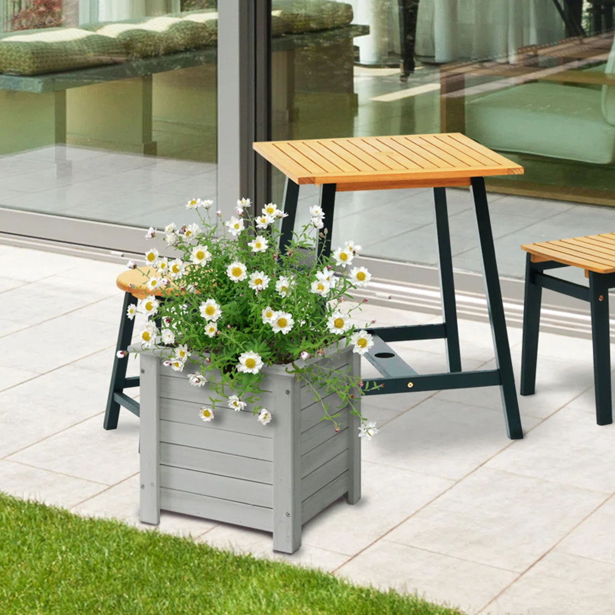 Wooden Square Box Planter